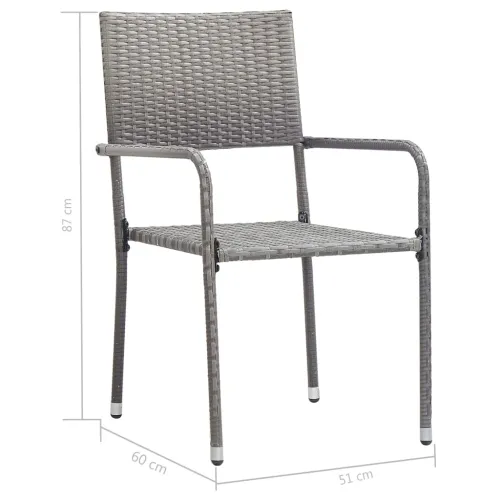 Vrtna garnitura - 3-dijelni vrtni blagovaonski set od poliratana antracit-sivi - Antracit Dužina stola 80 cm 2 Cijena