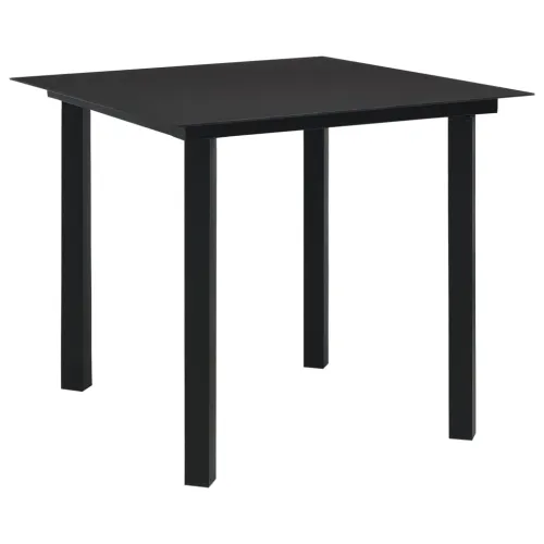 Vrtna garnitura - 3-dijelni vrtni blagovaonski set od stakla i čelika crni - Dužina stola 80 cm 2 Cijena