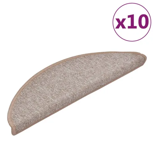 Prostirke za stepenice 10 kom 56x17x3 cm svijetlosmeđe poluokrugle - Svjetlosmeđa 56 x 17 x 3 cm 10 Svjetlosmeđa Cijena