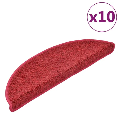 Prostirke za stepenice 10 kom 56x17x3 cm crvene poluokrugle - Crvena 56 x 17 x 3 cm 10 Crvena Cijena