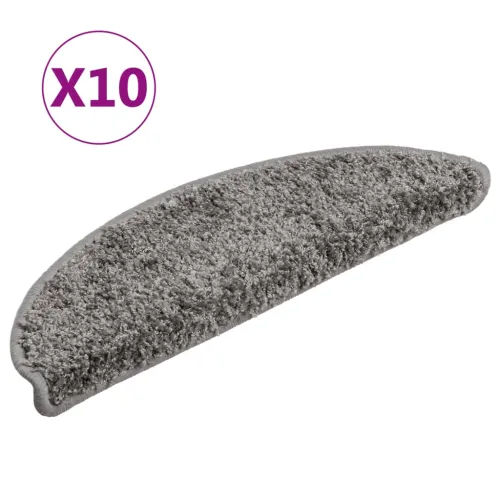 Prostirke za stepenice 10 kom 56x17x3 cm sive poluokrugle - Siva 56 x 17 x 3 cm 10 Siva Cijena