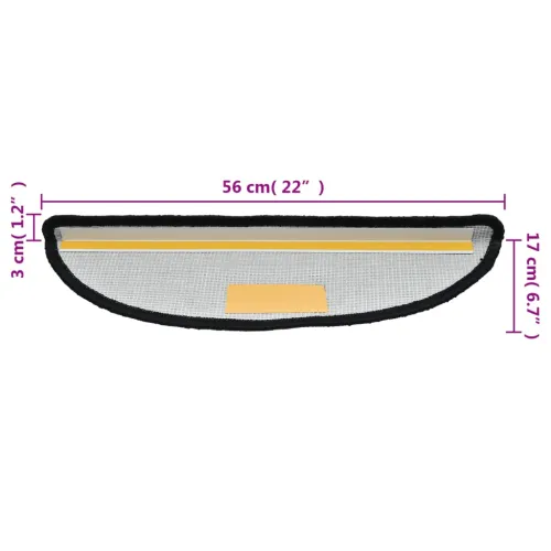 Prostirke za stepenice 10 kom 56x17x3 cm Crne poluokrugle - Crna 56 x 17 x 3 cm 10 Cijena