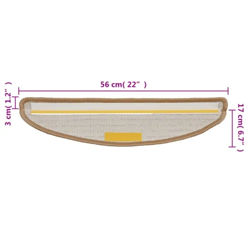 Prostirke za stepenice 10 kom 56x17x3 cm bež poluokrugle - Bež 56 x 17 x 3 cm 10 Cijena