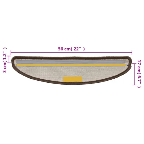 Prostirke za stepenice 10 kom 56x17x3 cm smeđe poluokrugle - Smeđa 56 x 17 x 3 cm 10 Cijena