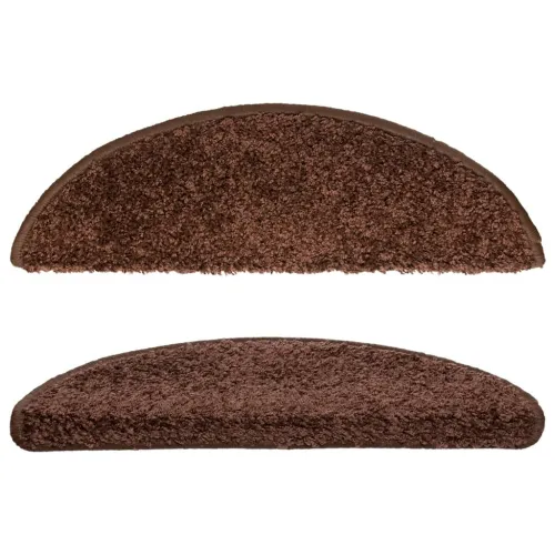 Prostirke za stepenice 10 kom 56x17x3 cm smeđe poluokrugle - Smeđa 56 x 17 x 3 cm 10 Cijena