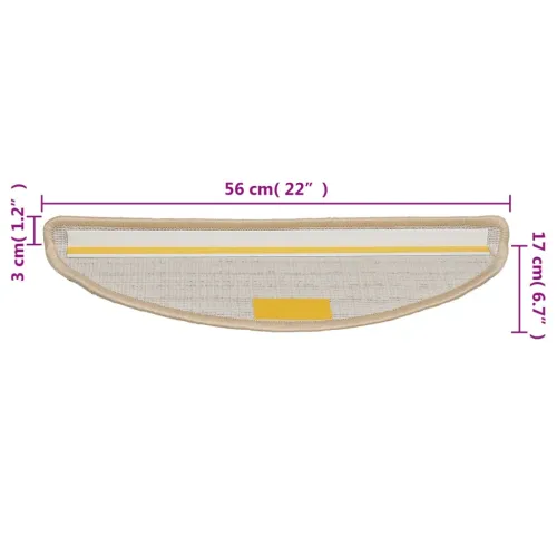 Prostirke za stepenice 10 kom 56x17x3 cm krem poluokrugle - Krema 56 x 17 x 3 cm 10 Cijena