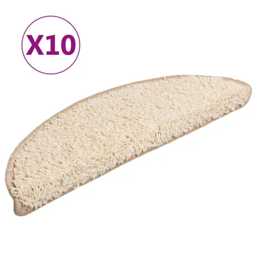Prostirke za stepenice 10 kom 56x17x3 cm krem poluokrugle - Krema 56 x 17 x 3 cm 10 Cijena