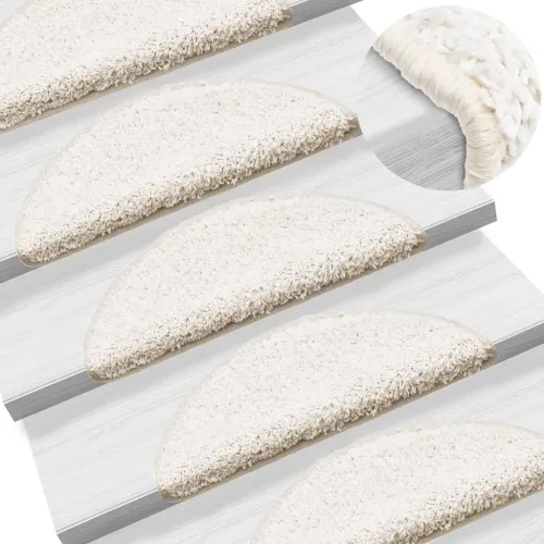 Prostirke za stepenice 10 kom 56x17x3 cm bijele poluokrugle - Bijela 56 x 17 x 3 cm 10 Bijela Cijena
