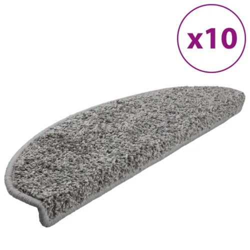 Prostirke za stepenice 10 kom 65x21x4 cm sive poluokrugle velike - Siva 65 x 21 x 4 cm 10 Cijena