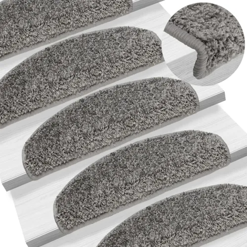Prostirke za stepenice 10 kom 65x21x4 cm sive poluokrugle velike - Siva 65 x 21 x 4 cm 10 Cijena