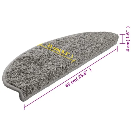Prostirke za stepenice 10 kom 65x21x4 cm sive poluokrugle velike - Siva 65 x 21 x 4 cm 10 Cijena