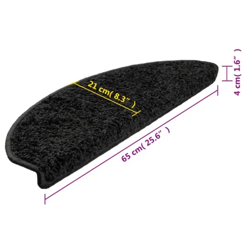 Prostirke za stepenice 10 kom 65x21x4 cm Crne poluokrugle velike - Crna 65 x 21 x 4 cm 10 Crna Cijena