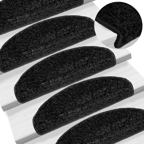 Prostirke za stepenice 10 kom 65x21x4 cm Crne poluokrugle velike - Crna 65 x 21 x 4 cm 10 Crna Cijena