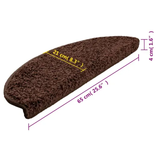 Prostirke za stepenice 10 kom 65x21x4 cm Smeđe poluokrugle velike - Smeđa 65 x 21 x 4 cm 10 Cijena