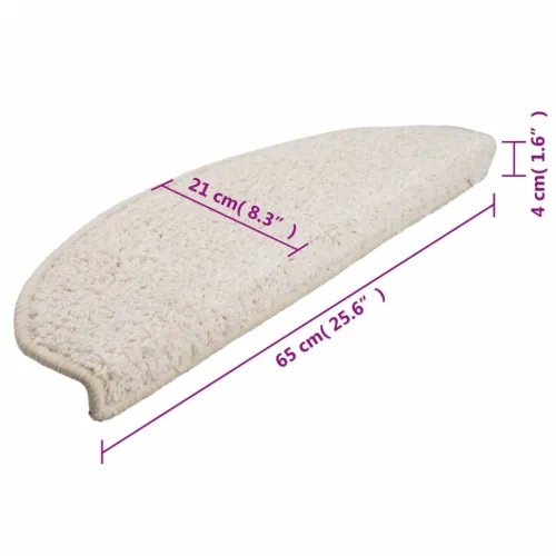 Prostirke za stepenice 10 kom 65x21x4 cm Bijele poluokrugle velike - Bijela 65 x 21 x 4 cm 10 Cijena