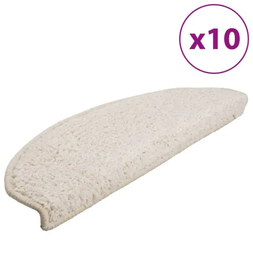 Prostirke za stepenice 10 kom 65x21x4 cm Bijele poluokrugle velike - Bijela 65 x 21 x 4 cm 10 Cijena