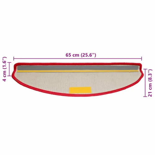 Prostirke za stepenice 10 kom 65x21x4 cm crvene poluokrugle velike - Crvena 65 x 21 x 4 cm 10 Crvena Cijena