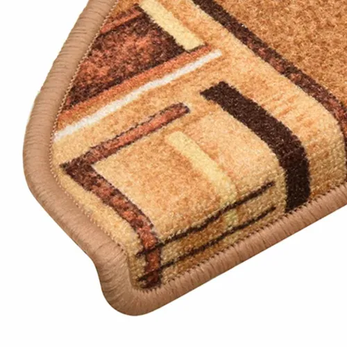Otirači za stepenice samoljepljivi 5 kom 65x21x4 cm bež - Bež 5 Polukružno Cijena