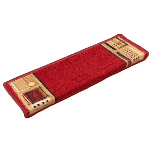 Otirači za stepenice samoljepljivi 5 kom 65x21x4 cm crveni - Crvena 5 Pravokutno Cijena