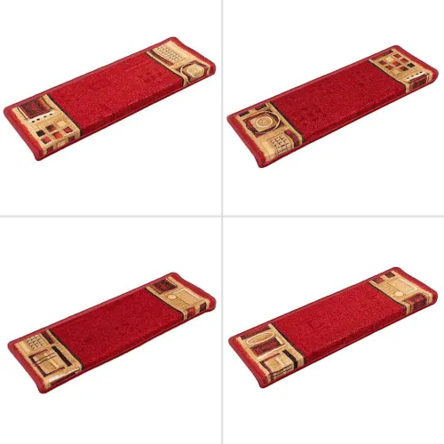 Otirači za stepenice samoljepljivi 10 kom 65x21x4 cm crveni - Crvena 10 Pravokutno Cijena