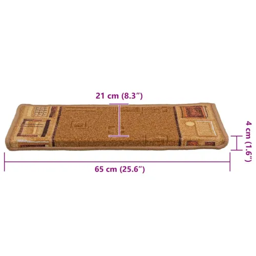 Otirači za stepenice samoljepljivi 10 kom 65x21x4 cm bež - Bež 10 Pravokutno Cijena