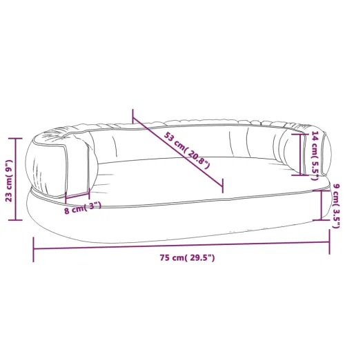 Ergonomski pjenasti krevet za pse modri 75 x 53 cm umjetna koža - Tamno plava 75 x 53 cm Cijena