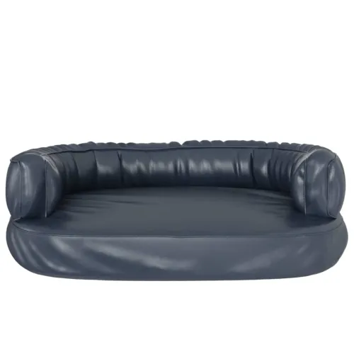 Ergonomski pjenasti krevet za pse modri 75 x 53 cm umjetna koža - Tamno plava 75 x 53 cm Cijena
