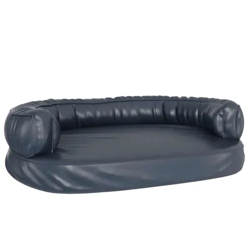 Ergonomski pjenasti krevet za pse modri 88 x 65 cm umjetna koža - Tamno plava 88 x 65 cm Cijena
