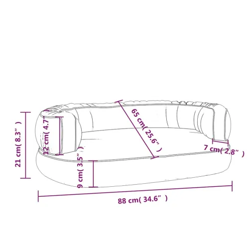 Ergonomski pjenasti krevet za pse modri 88 x 65 cm umjetna koža - Tamno plava 88 x 65 cm Cijena