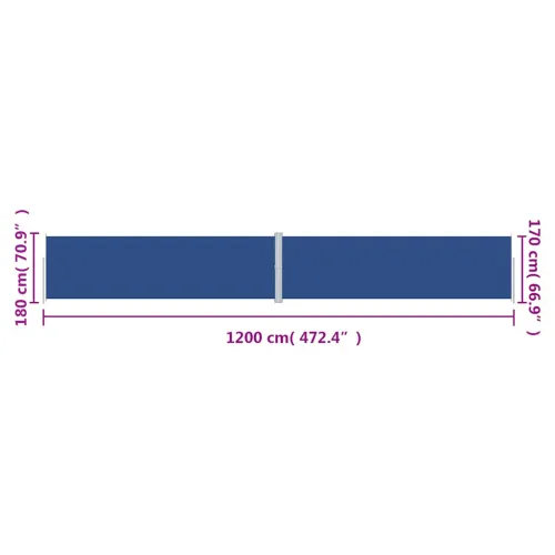 Uvlačiva bočna tenda plava 180 x 1200 cm - Plava 180 x 1200 cm Cijena