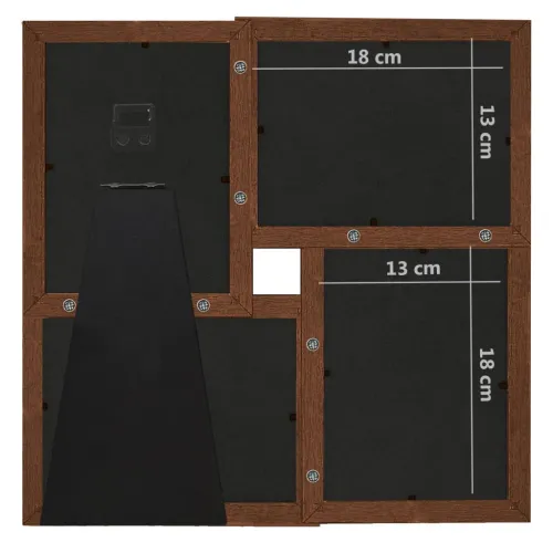 Okvir za 4 fotografije (13 x 18 cm) tamnosmeđi MDF - Tamno smeđa 4 x (13 x 18 cm) Cijena