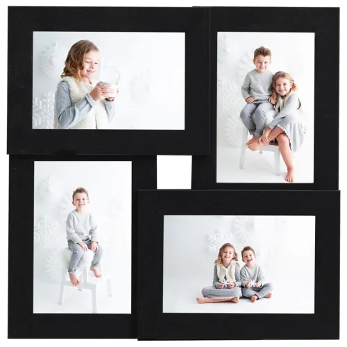 Okvir za 4 fotografije (10 x 15 cm) crni MDF - Crna 4 x (10 x 15 cm) Cijena