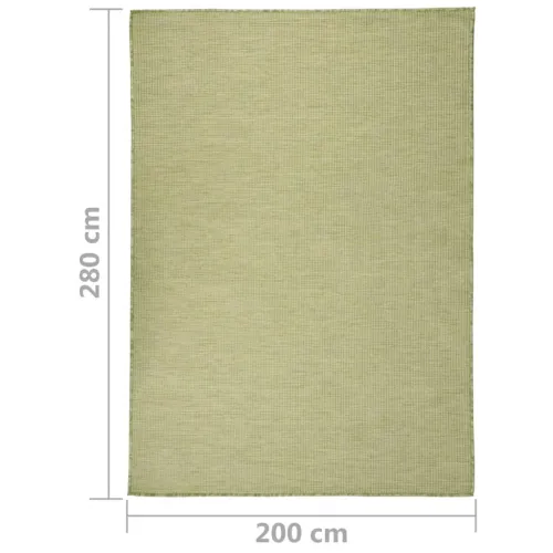 Vanjski tepih ravnog tkanja 200 x 280 cm zeleni - Zelena 200 x 280 cm Cijena