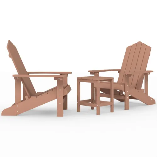 Vrtne stolice Adirondack sa stolićem HDPE smeđe - Smeđa 2 x fotelja + stol Cijena