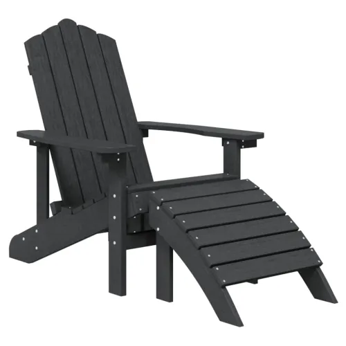 Vrtne stolice Adirondack s osloncem i stolićem HDPE antracit - Antracit 2x fotelja + 2x tabure + stol Cijena
