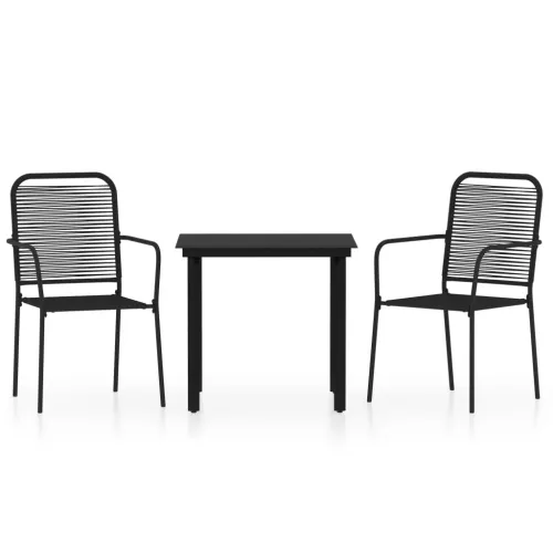 Vrtna garnitura - 3-dijelni vrtni blagovaonski set crni - Dužina stola 80 cm 2 Cijena
