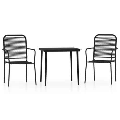 Vrtna garnitura - 3-dijelni vrtni blagovaonski set crni - Dužina stola 80 cm 2 Cijena