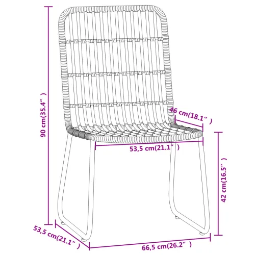 Vrtna garnitura - 5-dijelni vrtni blagovaonski set crni - Crna Dužina stola 80 cm 4 Cijena