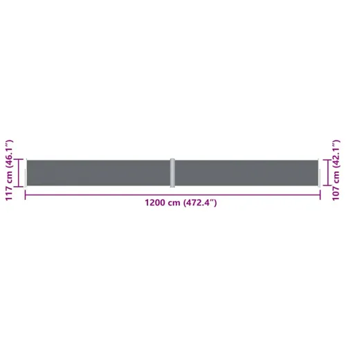 Uvlačiva bočna tenda antracit 117 x 1200 cm - Antracit 117 x 1200 cm Cijena