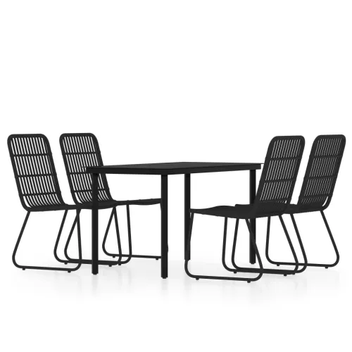 Vrtna garnitura - 5-dijelni vrtni blagovaonski set crni - Crna Dužina stola 140 cm 4 Cijena