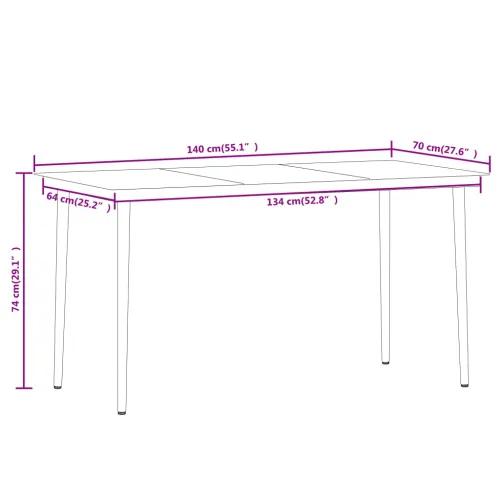Vrtna garnitura - 5-dijelni vrtni blagovaonski set crni - Crna Dužina stola 140 cm 4 Cijena