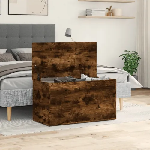 Škrinja za pohranu boja hrasta 84x42x46 cm konstruirano drvo - Dimljeni hrast 84 x 42 x 46 cm Cijena