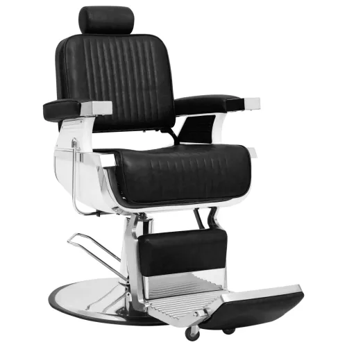Brijačka stolica od umjetne kože crna 68 x 69 x 116 cm  - Crna Crna Cijena
