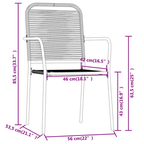 Vrtna garnitura - 5-dijelni vrtni blagovaonski set crni - Dužina stola 80 cm 4 Cijena