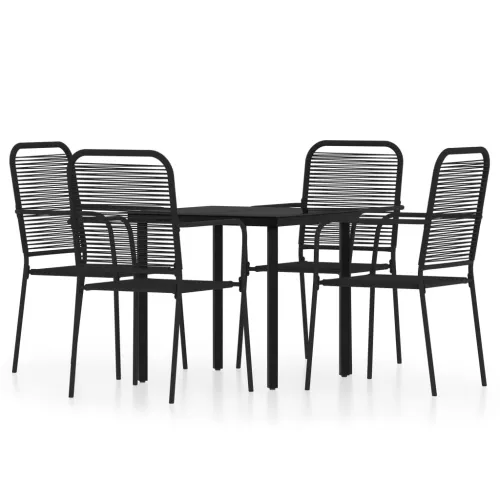 Vrtna garnitura - 5-dijelni vrtni blagovaonski set crni - Dužina stola 80 cm 4 Cijena