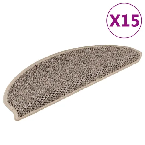 Ljepljivi tepisi za stepenice 15 kom 65x21x4 cm tamnobež - Tamnobež 65 x 21 x 4 cm 15 Cijena