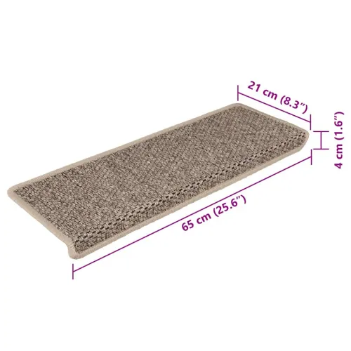 Ljepljivi tepisi za stepenice 15 kom 65x21x4 cm tamnobež - Tamnobež 15 Cijena