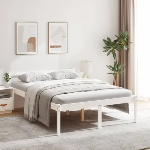Krevet za starije osobe bijeli 140 x 190 cm od masivne borovine - Bijela 140 x 190 cm Cijena