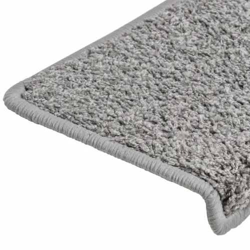Prostirke za stepenice 10 kom 65x21x4 cm sive s pravokutnim rubom - Siva 10 Cijena