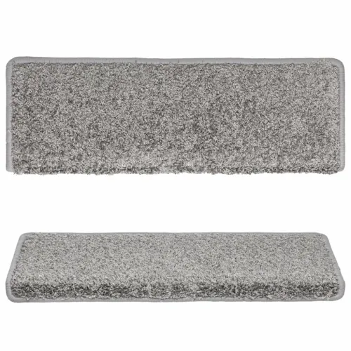 Prostirke za stepenice 10 kom 65x21x4 cm sive s pravokutnim rubom - Siva 10 Cijena